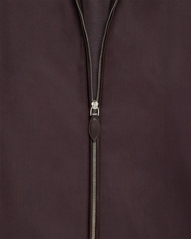 Un Jour Overshirt with Leather Zip-Pullers, Hershey, hi-res