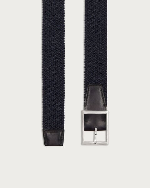 Classic Tressée Belt, Navy Blue, hi-res