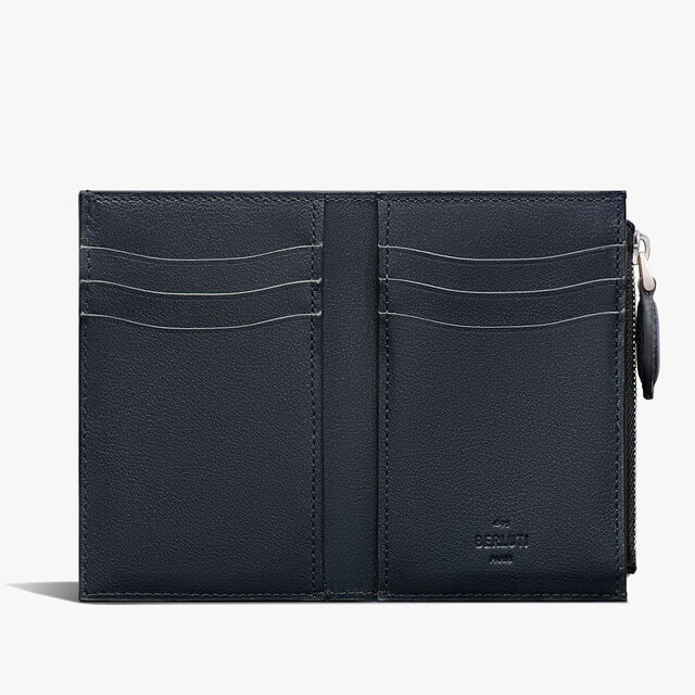 Periple Scritto Leather Compact Wallet, INDIGO DENIM, hi-res 3