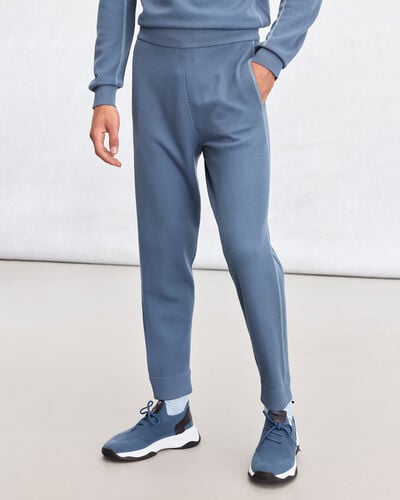 Pantalon de Jogging Shadow avec D&eacute;tail en Cuir, Dark Woad, hi-res