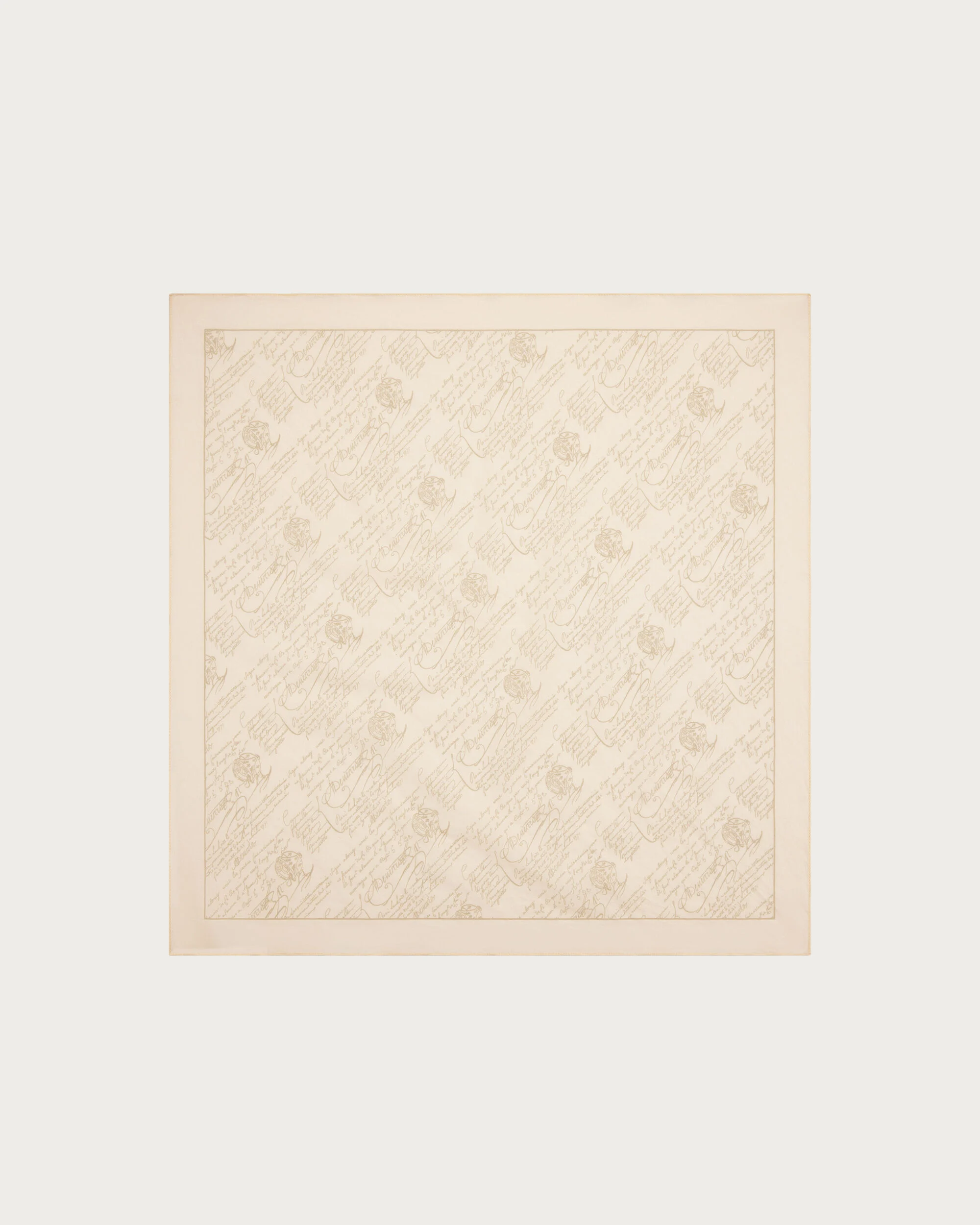 Scritto Pattern Handkerchief, Butter Cream, hi-res