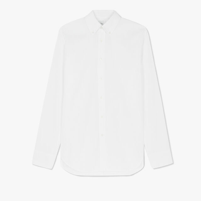Cotton Scritto Alessandro Buttondown Shirt, BLANC OPTIQUE, hi-res 1