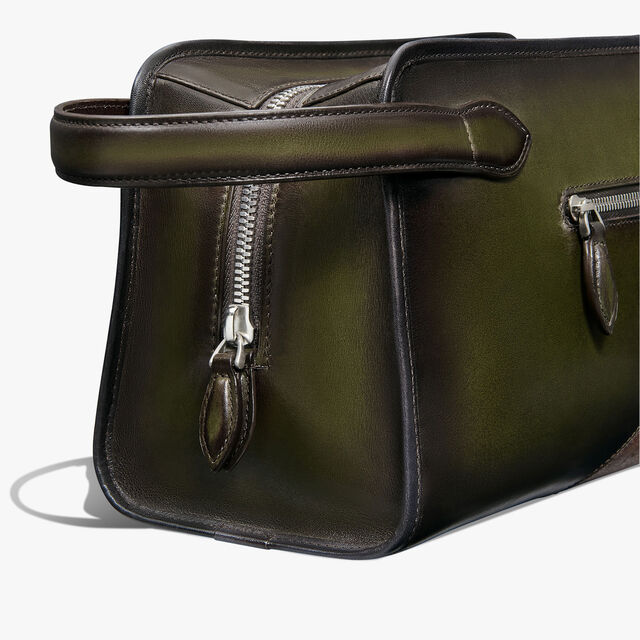Morning Scritto Leather Toiletry Pouch, NERO CAVIAR + SAVANA, hi-res 6