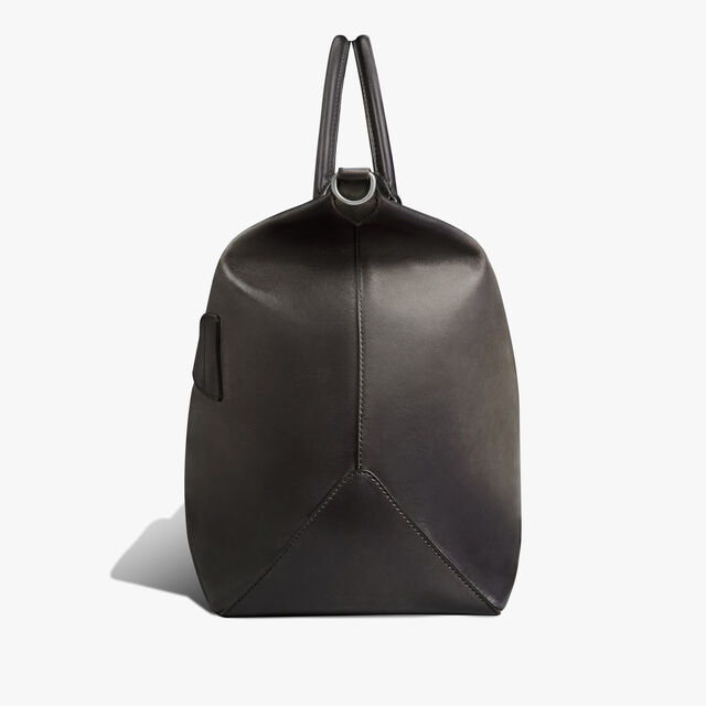 Toujours Soft Zipped Bag Scritto Leather Travel Bag, NERO GRIGIO, hi-res 5
