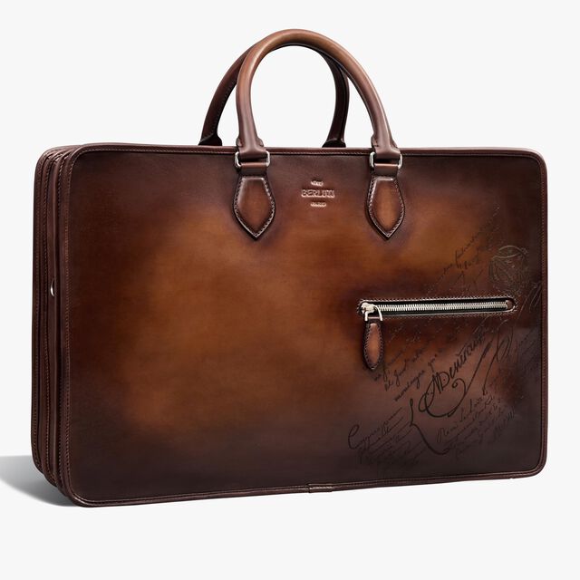 Trois Nuits Leather Briefcase, CACAO INTENSO, hi-res 2