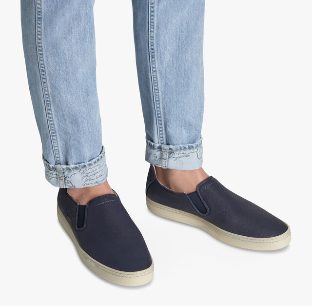 Eden Scritto Leather Slip On, NAVY BLUE, hi-res 7