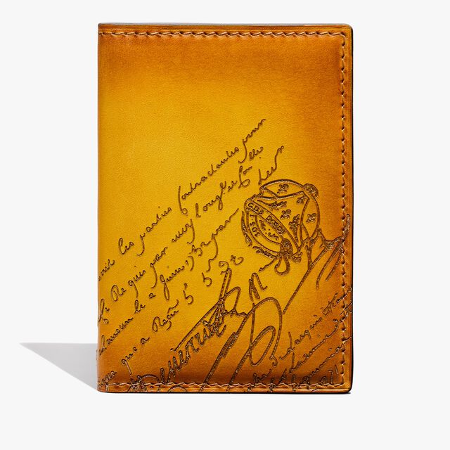 Jagua Scritto Leather Card Holder, MIMOSA, hi-res 1