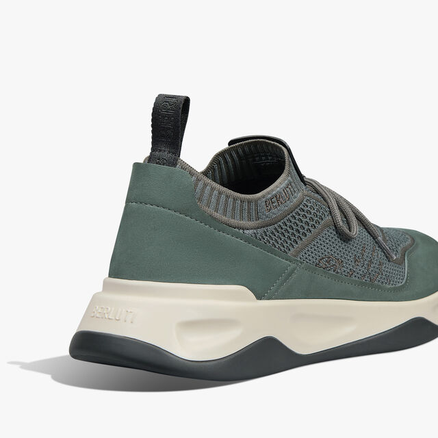 Shadow Scritto Knit And Nubuck Leather Sneaker, STORM GREEN, hi-res 6