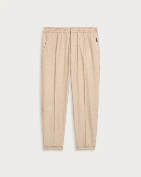 Fast Track Jogpants with Leather Zip-puller, Warm Beige, hi-res