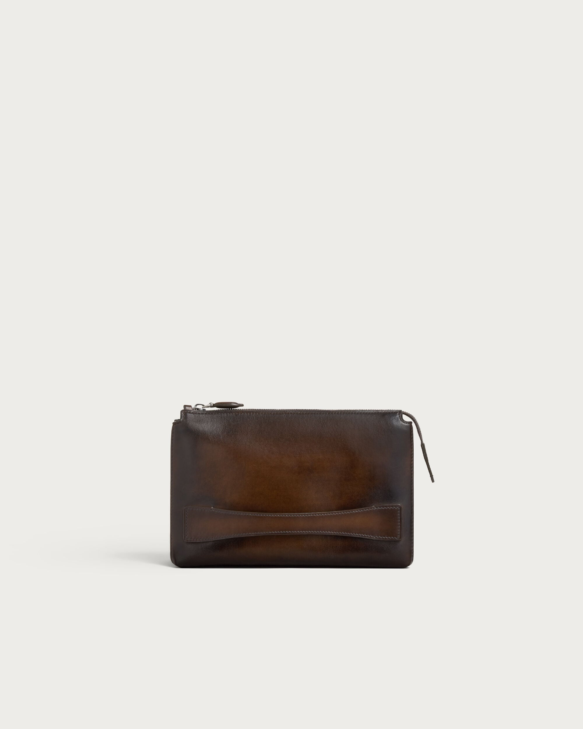 Tersio Gaspard Zipped Pouch, Marrone Intenso, hi-res