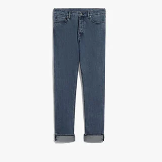 Straight Denim Pants, WASHED BLUE, hi-res