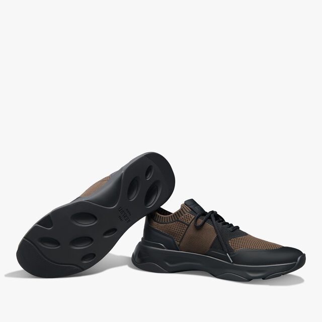 Sneaker Shadow En Maille Et Cuir De Veau Film Gomme, BROWN/BLACK, hi-res 4