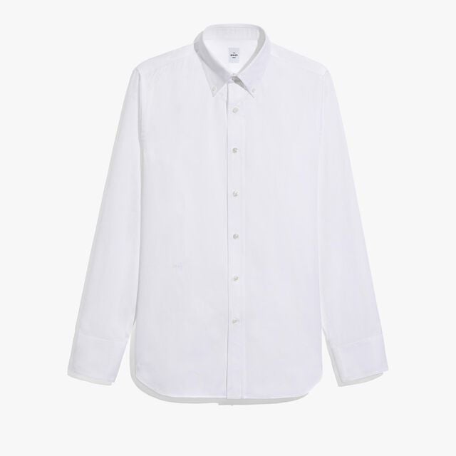 Cotton Scritto Button-Down Collar Shirt, BLANC OPTIQUE, hi-res 1