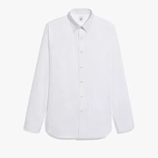 Cotton Scritto Button-Down Collar Shirt, BLANC OPTIQUE, hi-res