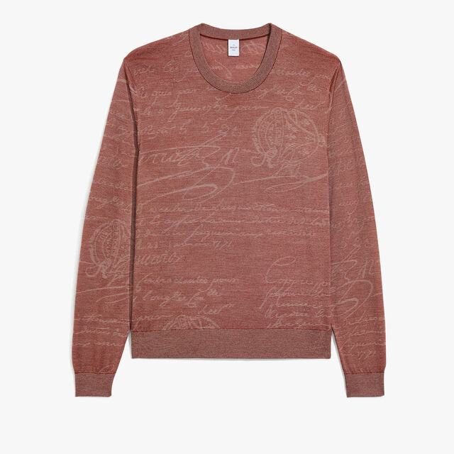 Light Scritto Crewneck, CHESTNUT BROWN, hi-res 1