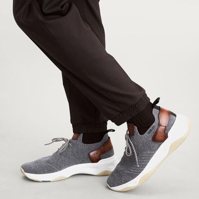Shadow Cashmere And Lagoon Calf Sneaker, GREY, hi-res 2