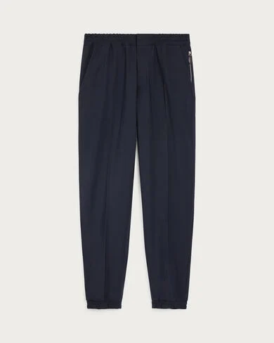 Fast Track Jogpants with Leather Zip-puller, Marine, hi-res