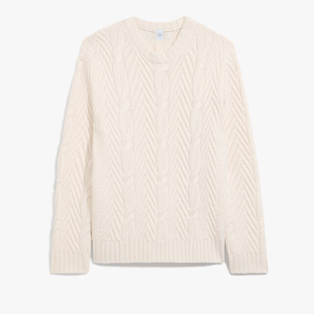 Winter Cable Knit Crewneck, SHELL, hi-res 1