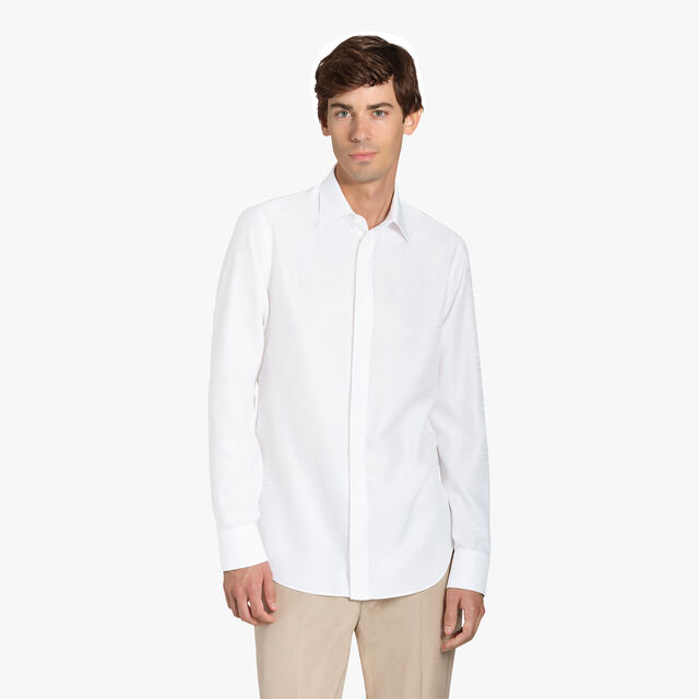 Cotton Silk Scritto Andy Shirt, BLANC OPTIQUE, hi-res 2