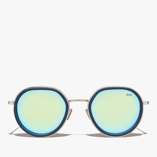 Centaury Metal And Leather Sunglasses, NAVY + AZURE, hi-res 1