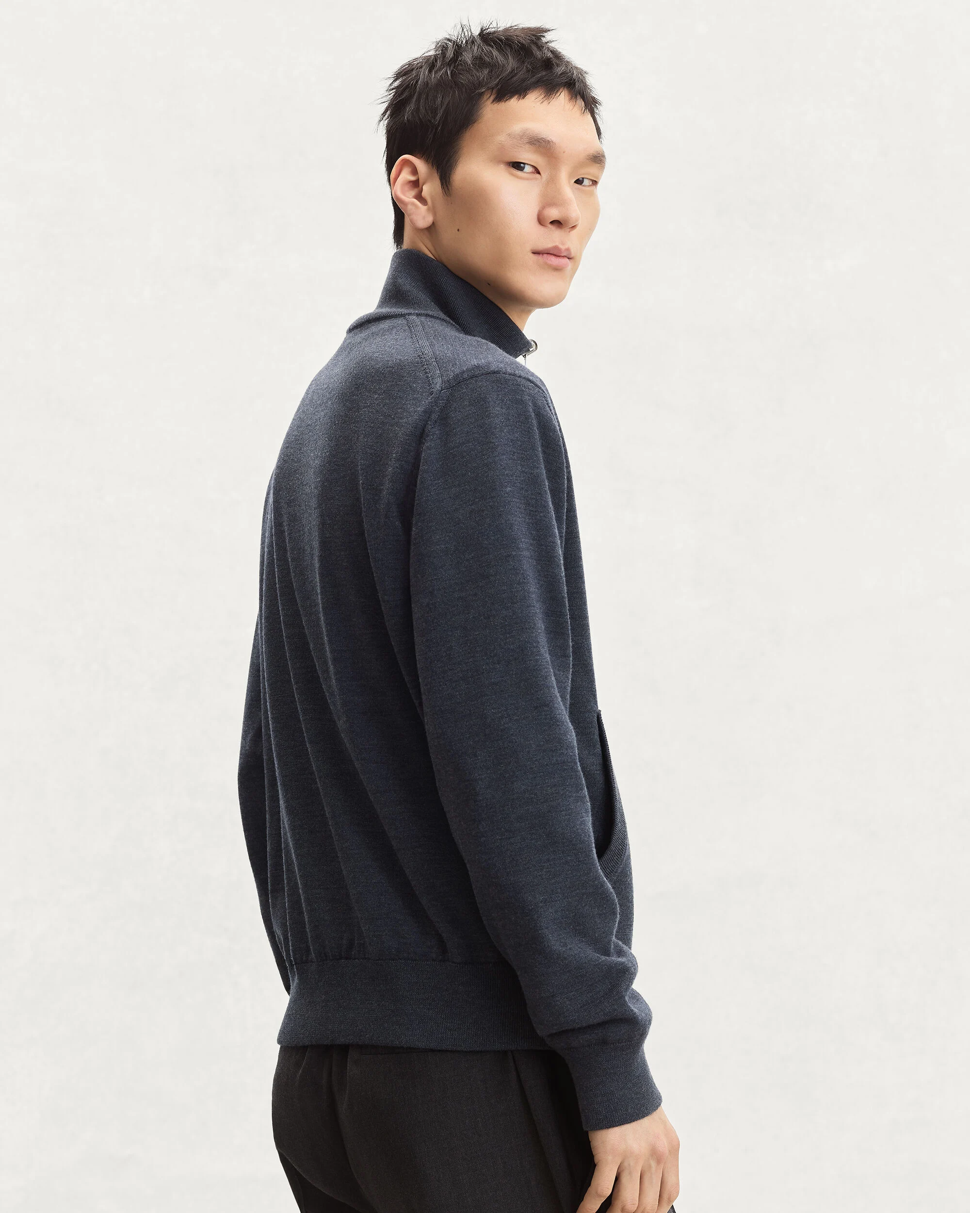 Reversible Blouson with Leather Detail, Purple Cloud, hi-res