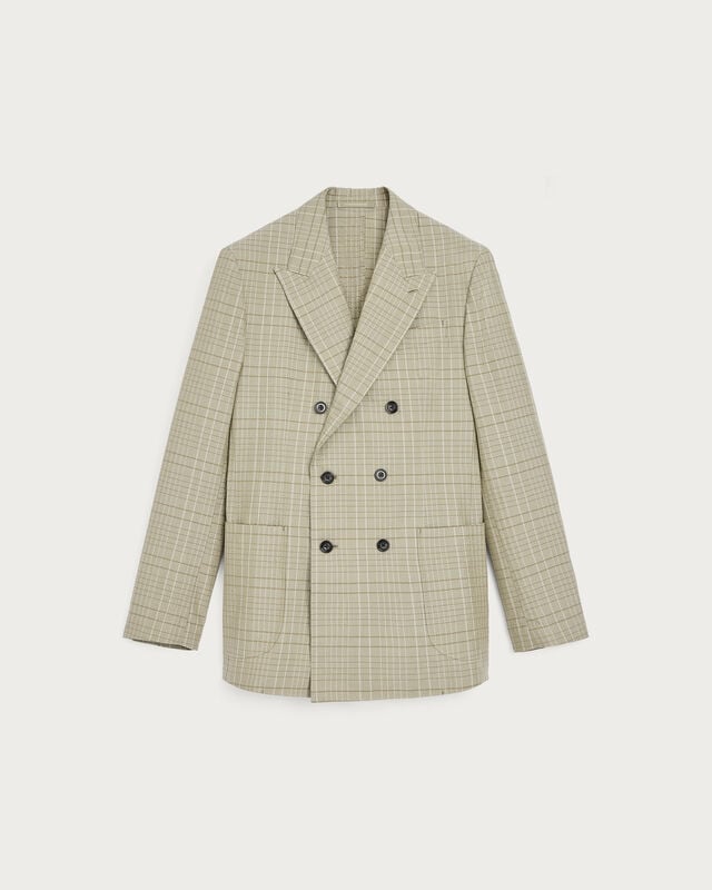 Marcello Jacket with Leather Details, Salvia, hi-res