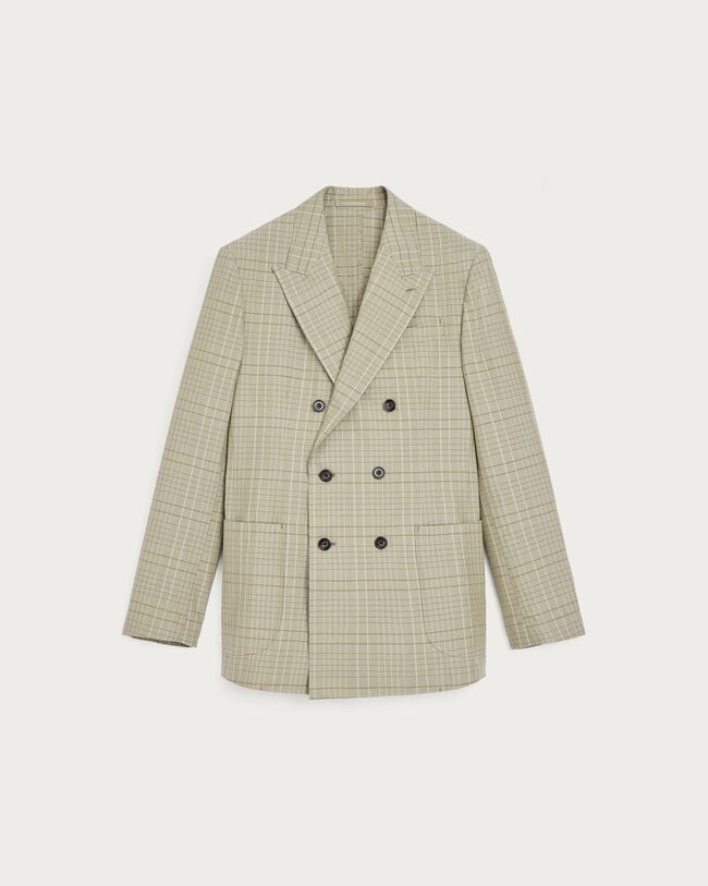 Marcello Jacket with Leather Details, Salvia, hi-res