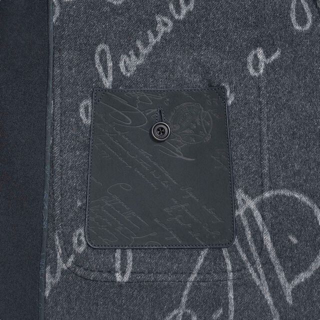 Double Face Splitable Jacket, MARINE/ INTERNAL GIANT SCRITTO, hi-res 5