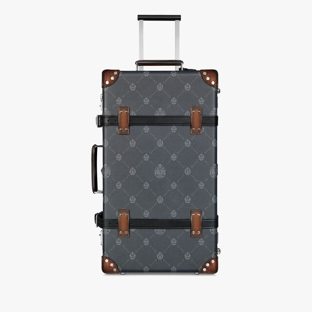 Globe-Trotter Luggage Canvas And Leather Rolling Suitcase, BLACK + TDM INTENSO, hi-res 1