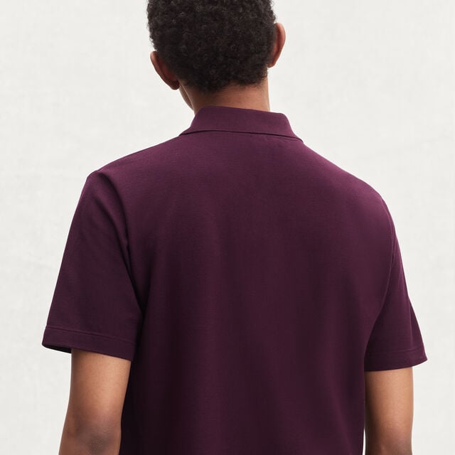 Leather Tab Polo, PURPLE GRAPE, hi-res 3