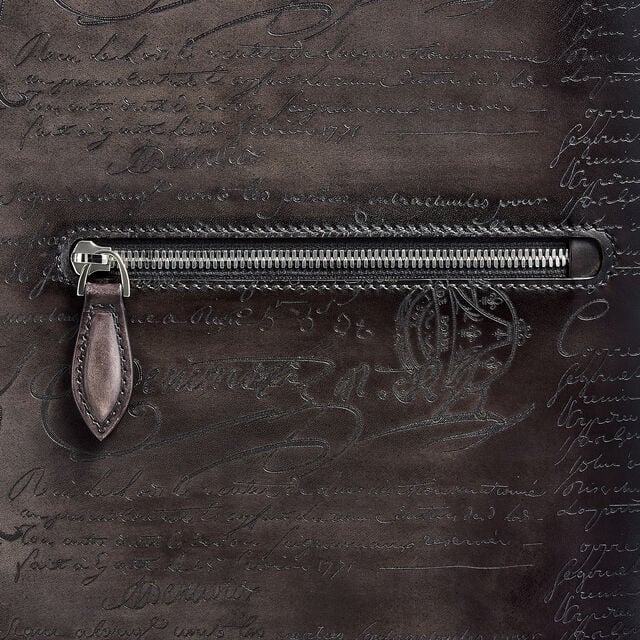 Formula 1005 Scritto Leather Rolling Suitcase, NERO GRIGIO, hi-res 6