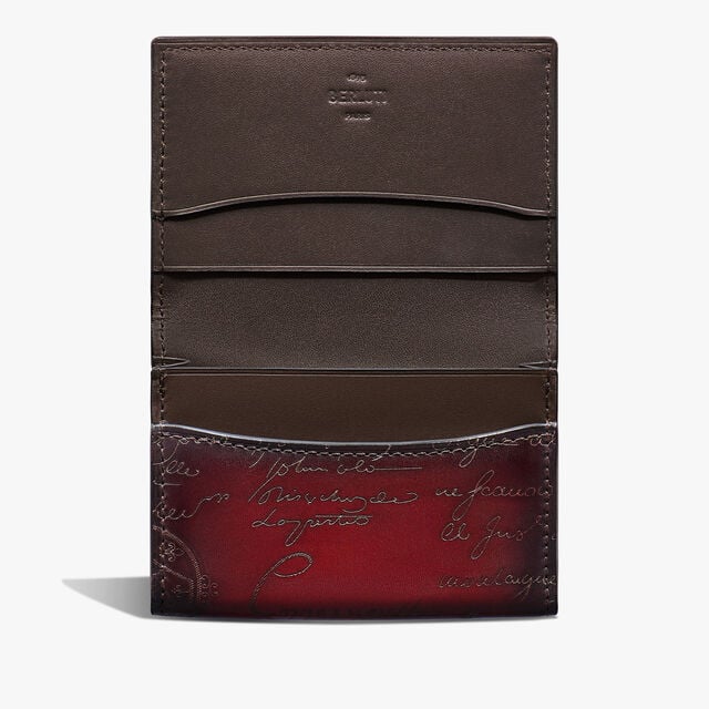 Imbuia Gradiant Scritto Leather Card Holder, ST EMILION + CACAO INTENSO, hi-res 3
