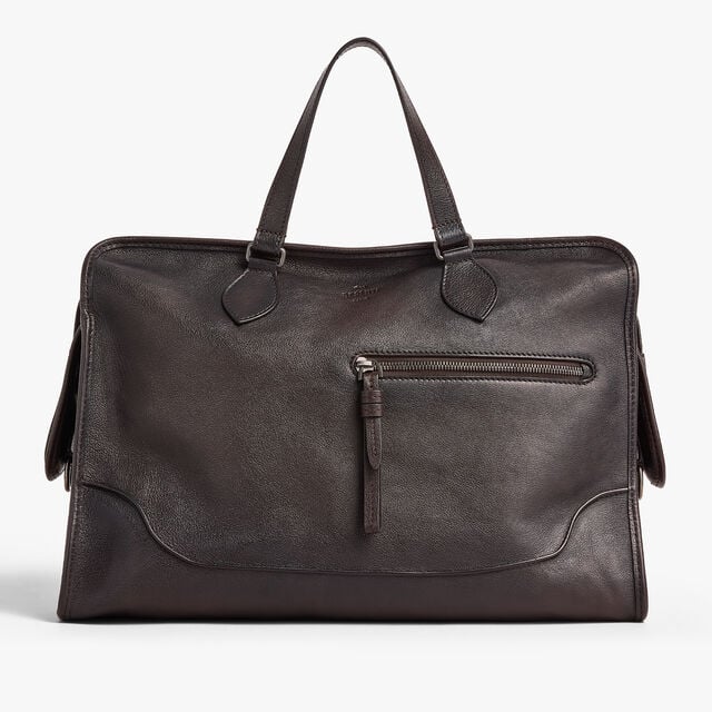 Un Jour Briefcase In Leather, DARK BROWN, hi-res 1