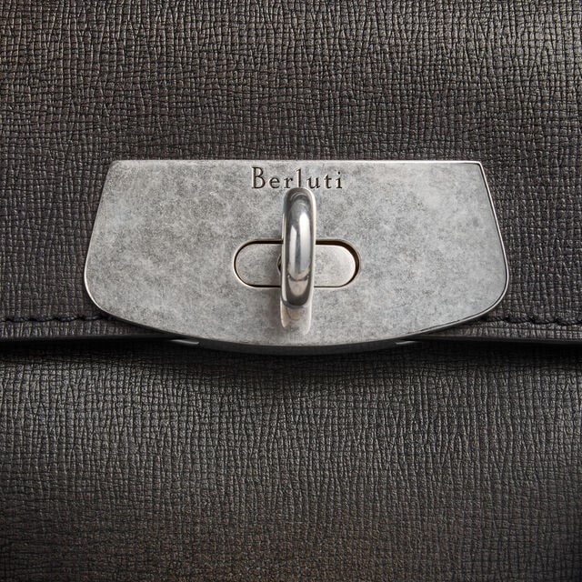 E'Mio Briefcase In Leather, GREY FLANEL, hi-res 7