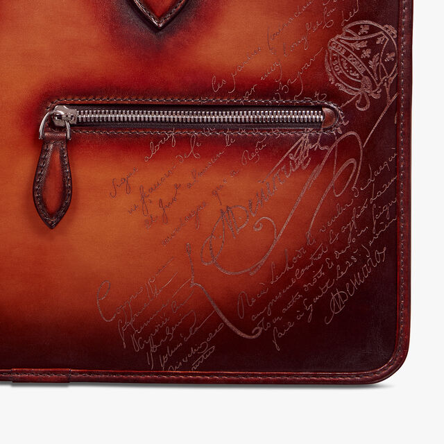 Un Jour Mini Scritto Swipe Leather Briefcase, TERRACOTTA, hi-res 5