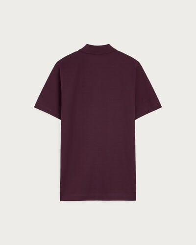 Leather Detail Polo, Purple Grape, hi-res