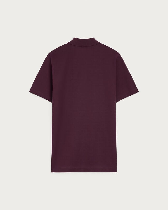 Leather Detail Polo, Purple Grape, hi-res