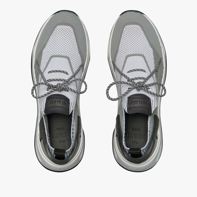 Shadow Knit And Leather Sneaker, WHITE & GREY, hi-res 3