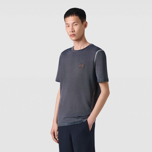 Light Shadow Short Sleeved Crewneck, LIGHT DUSTY BLUE, hi-res 2