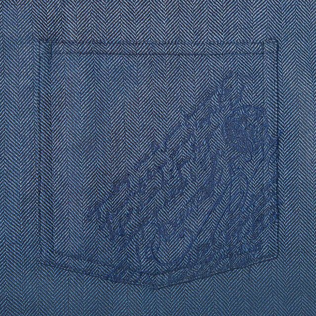Herringbone Shirt With Scritto Pocket, NIMES'S BLUE, hi-res 6