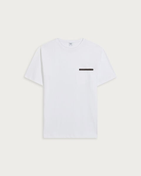Leather Tab Pocket T-shirt, Blanc Optique, hi-res