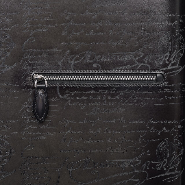 Formula 1005 Scritto Leather Rolling Suitcase, NERO GRIGIO, hi-res 6
