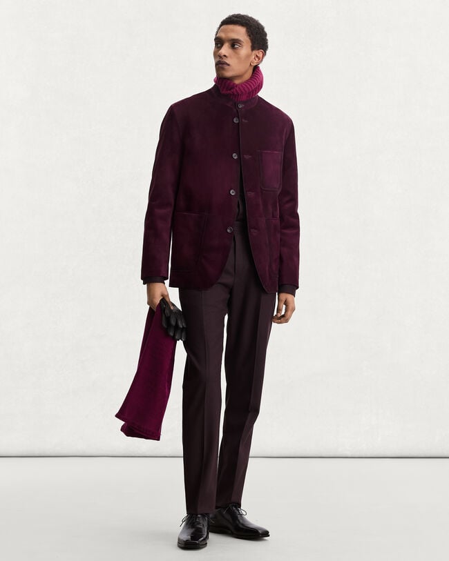 Patina Leather Foresti&egrave;re Jacket, Purple Grape, hi-res