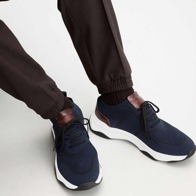 Shadow Knit And Leather Sneaker, NAVY, hi-res 2
