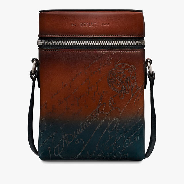 Free Scritto Swipe图纹皮革邮差包, CLOUDY CACAO, hi-res 1