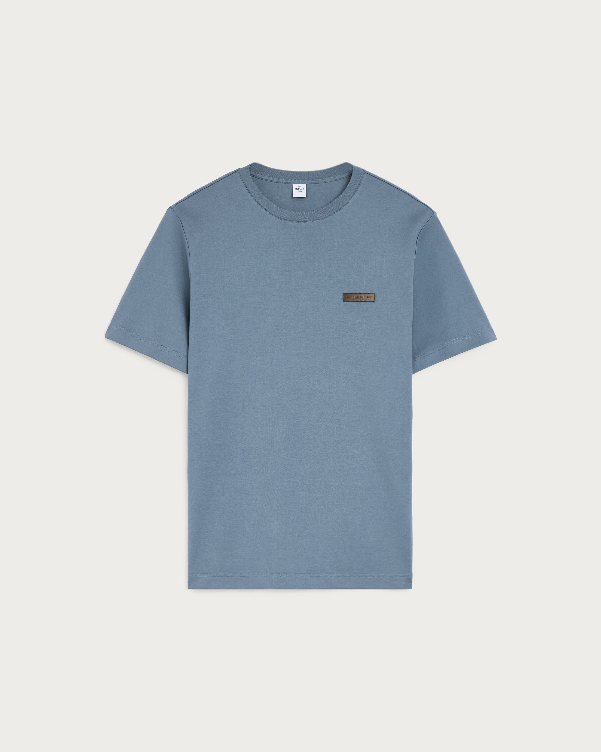 T-Shirt avec Détail en Cuir, Purple Grape, hi-res