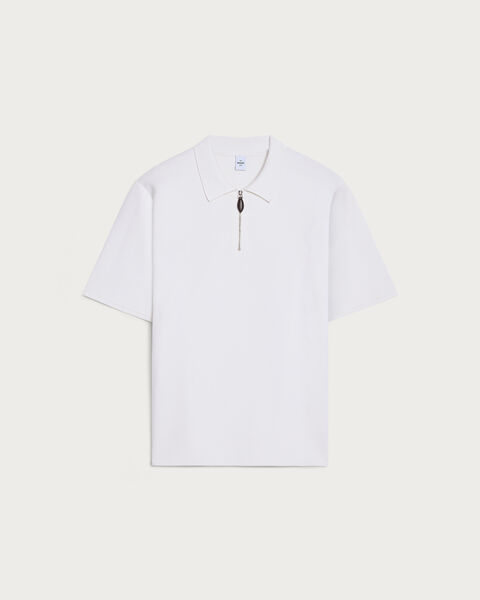 レザージッププラー ポロ, Off White, hi-res