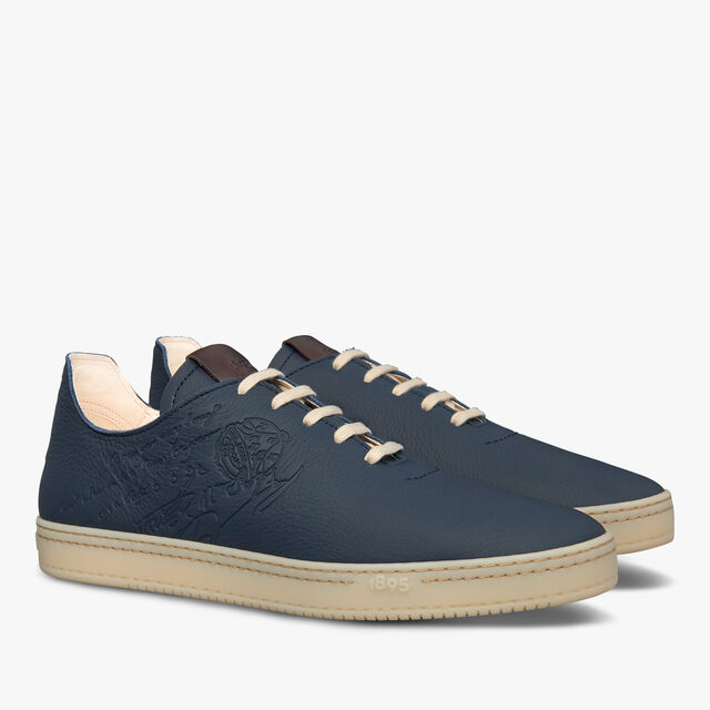 Eden Scritto Leather Sneaker, NAVY, hi-res 2
