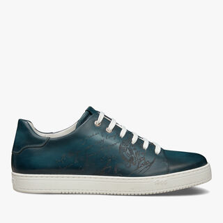 Sneaker Playtime En Cuir Scritto, STEEL BLUE, hi-res