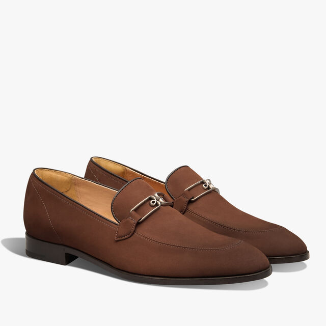 Mocassin B Volute En Cuir Nubuck, MARRONE CASTAGNA, hi-res 2